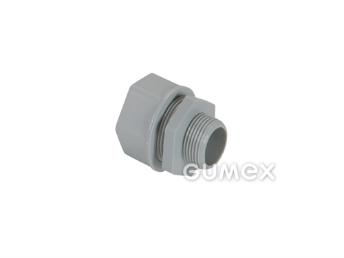 Konektor AU 175 P, pro chráničky 17mm, vnější závit PG11, IP54, PA6, -35°C/+80°C, šedý
